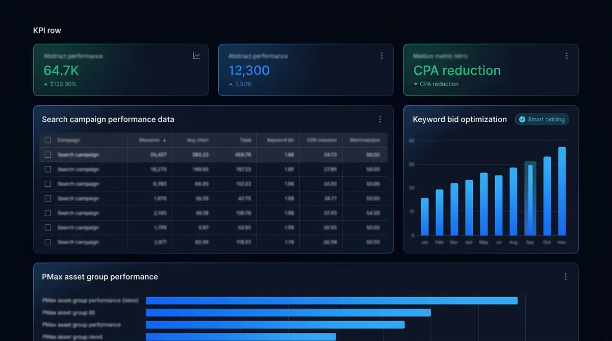 Google Ads performans dashboard'u